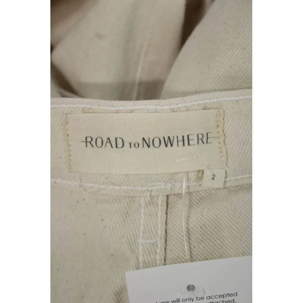 Road To Nowhere Unisex Cropped Cargo Pants Beige Cotton Size 2
